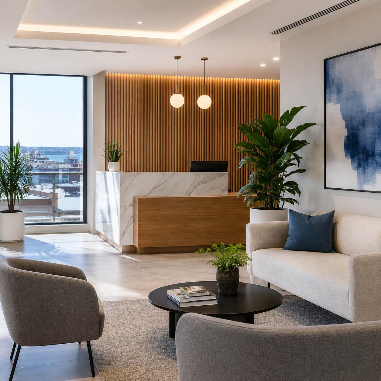 Clean Reception & Common Areas